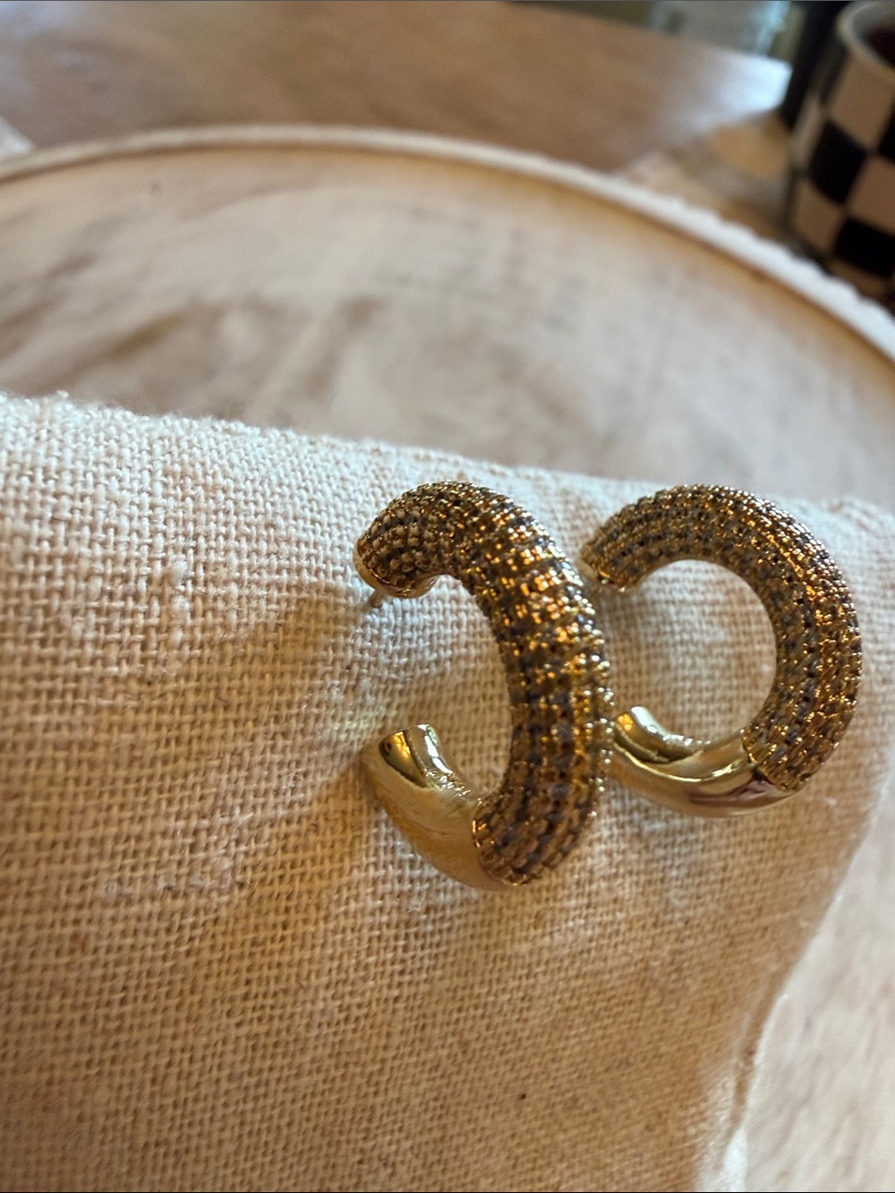 Melinda Maria Norah Pavé Double Hoop Earrings